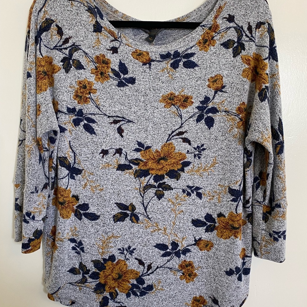 MIX Gray Knit Lightweight Sweater size L